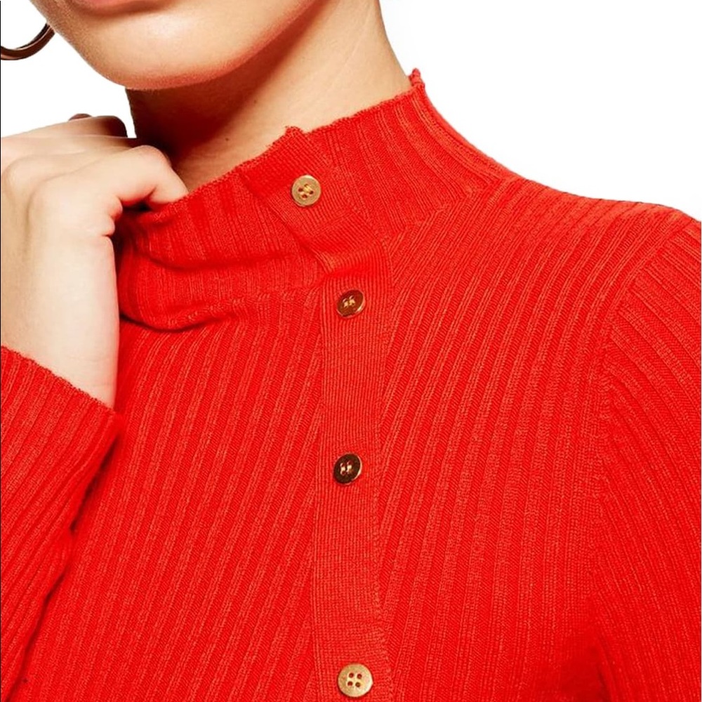 Topshop Side Button Rib Sweater - Picture 2 of 8